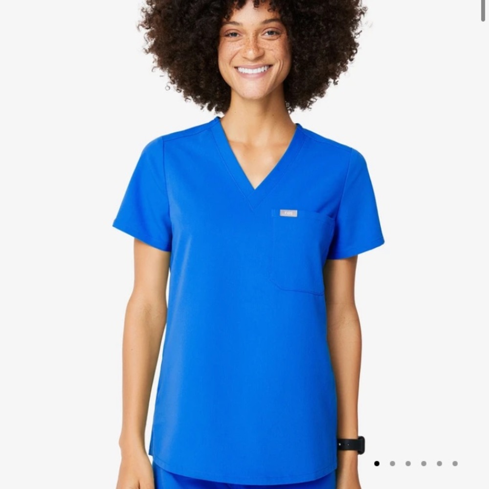 FIGS Catarina Scrub Top Royal Blue